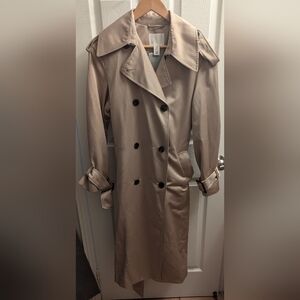H&M Beige Long Trench Jacket - XS